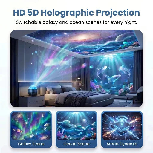 💖🎁𝐒𝐂𝐍𝐃𝐑® Inteligentna dinamička 5D holografska projekcijska lampa visoke razlučivosti
