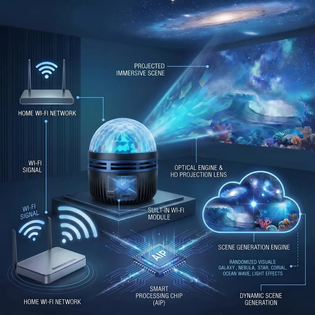 💖🎁𝐒𝐂𝐍𝐃𝐑® Inteligentna dinamička 5D holografska projekcijska lampa visoke razlučivosti