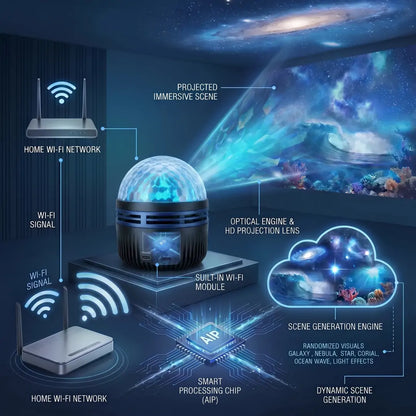 💖🎁𝐒𝐂𝐍𝐃𝐑® Inteligentna dinamička 5D holografska projekcijska lampa visoke razlučivosti